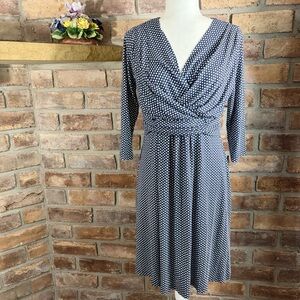 SERAPHINE Navy & White Geometric Print Maternity/Nursing Dress